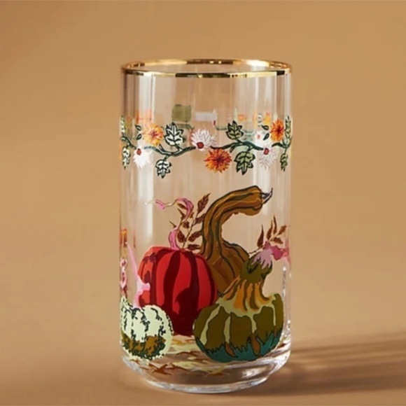 Anthropologie Inslee Farris Autumn's Bounty Pumpkin  Glass - Picture 1 of 2